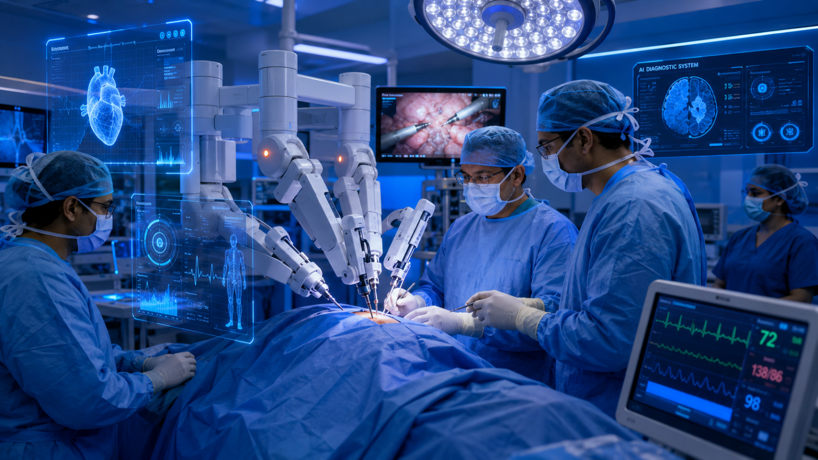 Robotic surgery and advanced medical technology in India's leading healthcare facilities.